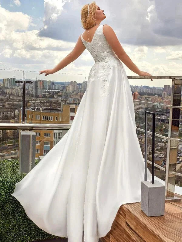 robe-de-mariee-satin-grande-taille