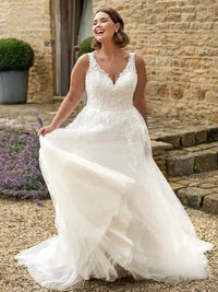robe-de-mariee-simple-femme-ronde